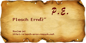Plesch Ernő névjegykártya